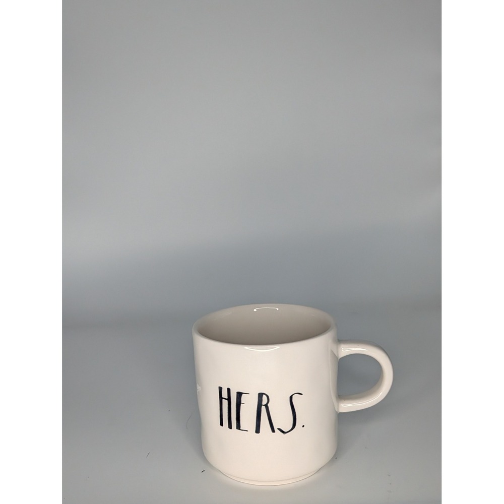 Rae Dunn HERS Coffee Mug Magenta Ceramic White Farmhouse Stoneware Tea Cup